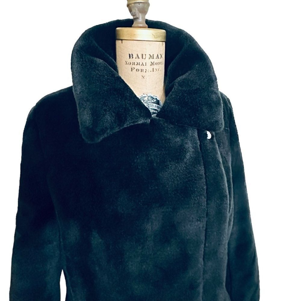 Calvin Klein Faux Fur Moto Jacket Car Coat Size Medium